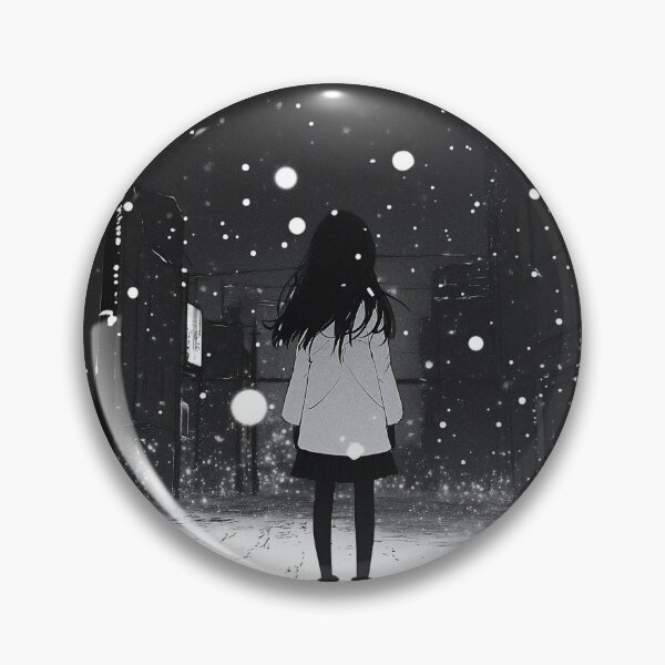 Item preview, happy new year - black and white melancholic manga anime girl designed and sold by ForsakenFrames.