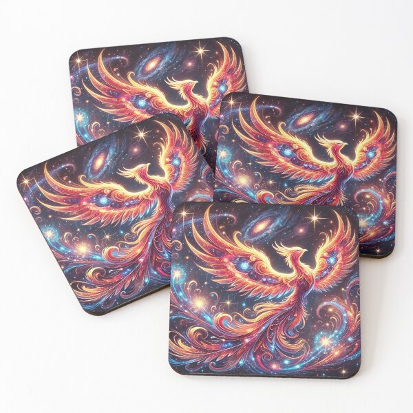 Item preview, Cosmic Phoenix Soaring Through a Celestial Landscape designed and sold by Feathers & Futhark.