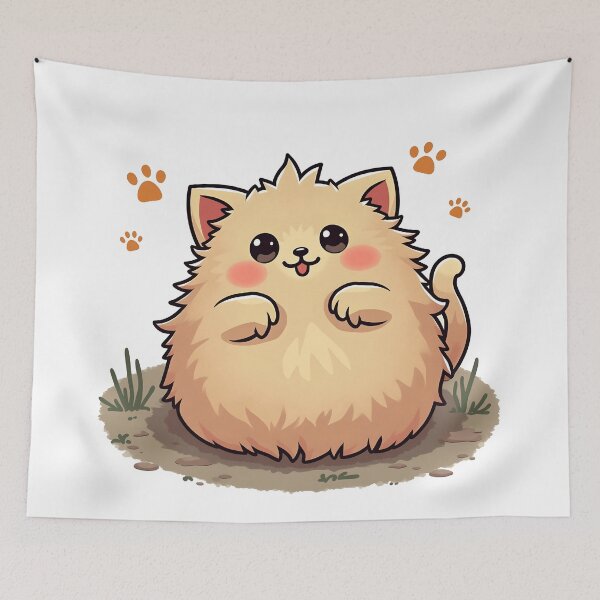 Item preview,  Fluffy Cat Illustration designed and sold by RobertHun.
