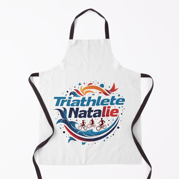 Artikelvorschau, Dynamische Triathletin Natalie – Schwimmen, Radfahren, Laufen entworfen und verkauft von Triathlongram.