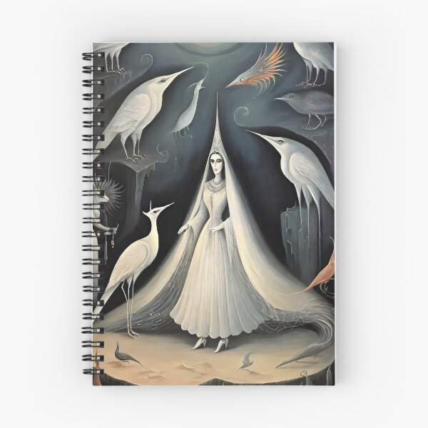 Item preview, Enchanting Moonlight Sorceress and Mythical Birds – Surreal Art designed and sold by Pastel-Pulse.