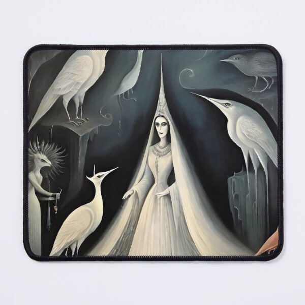 Item preview, Enchanting Moonlight Sorceress and Mythical Birds – Surreal Art designed and sold by Pastel-Pulse.