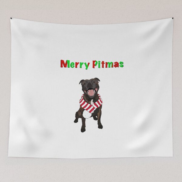 Item preview, Christmas Pitbull designed and sold by DanaAndDogs.
