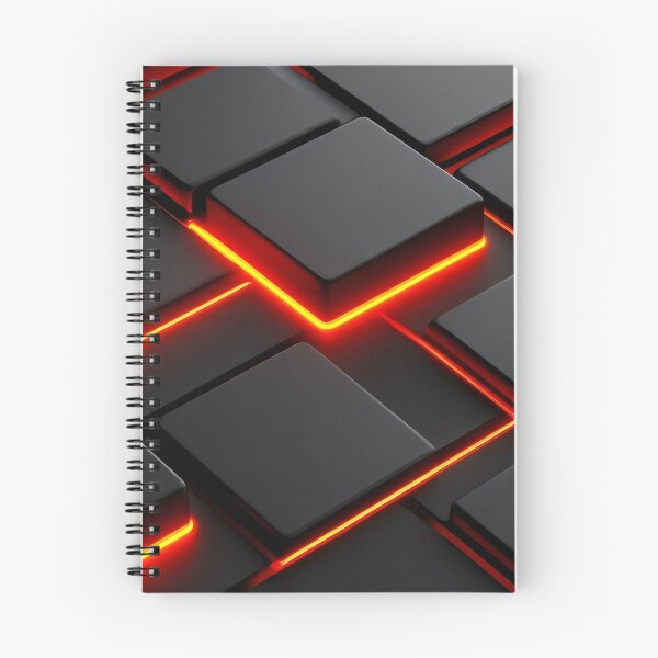 Item preview, Futuristic Black Geometric Design with Neon Red Glow designed and sold by Mousetopia.