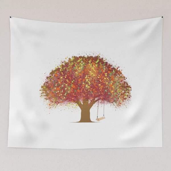 Item preview, TREE IN THE FALL WITH ROPE SWING designed and sold by TaraPen.