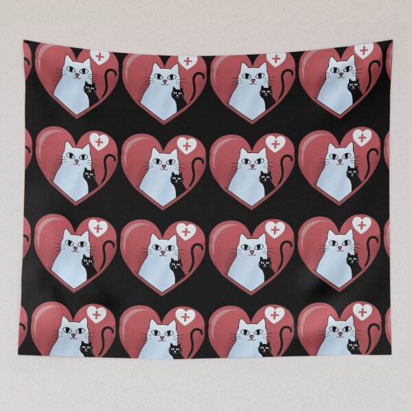Item preview, Heartwarming Cat Love with Heart and Cross – Feline Compassion designed and sold by Cherry-Cat.