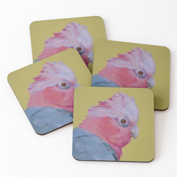 Item preview, pink Galah painting designed and sold by Cat Leonard.