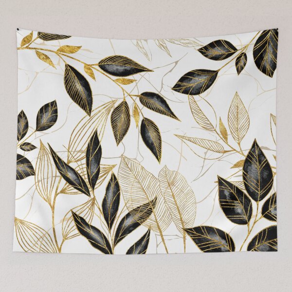Item preview, Black and Gold Leaf Pattern designed and sold by TurquoiseBird.