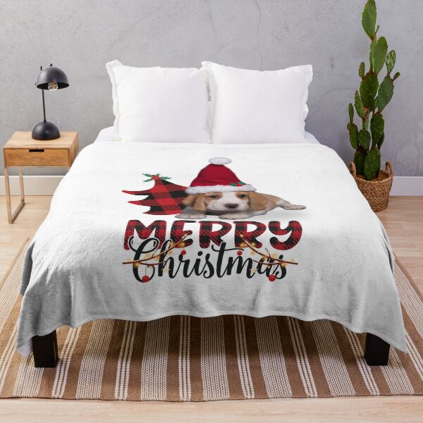 Item preview, Merry Christmas with my Beagle! Beagle puppy wearing a Santa hat. The cutest Christmas. designed and sold by FreeSoulLab.