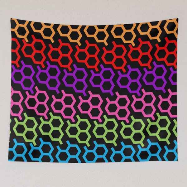 Item preview, Multicolored Hexagons In A Geometrical Pattern designed and sold by signshirtz.
