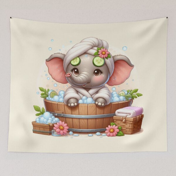 Item preview, Elephant at the spa : bath time  designed and sold by DimitraMimika.