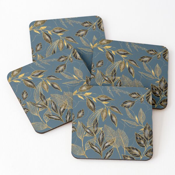Item preview, Black and Gold Leaf Pattern designed and sold by TurquoiseBird.