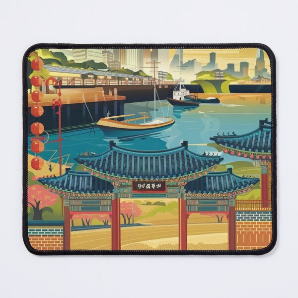 Item preview, Incheon Vintage Travel Poster designed and sold by TravelerRat.