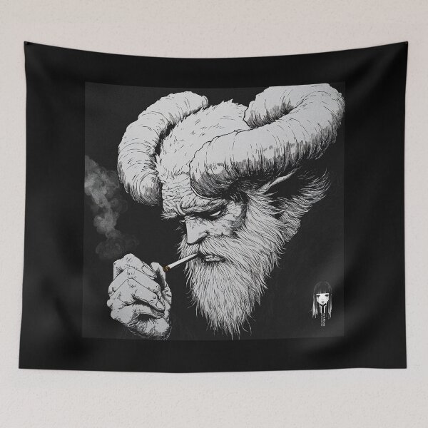 Item preview, pathetic - black and white christmas horror manga anime santa krampus designed and sold by ForsakenFrames.