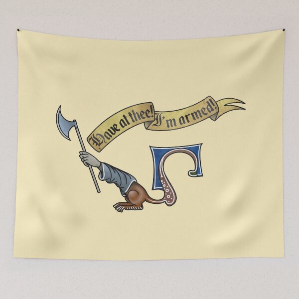 Item preview, Medieval Marginalia Manicule - I'm armed! designed and sold by MargiKnights.