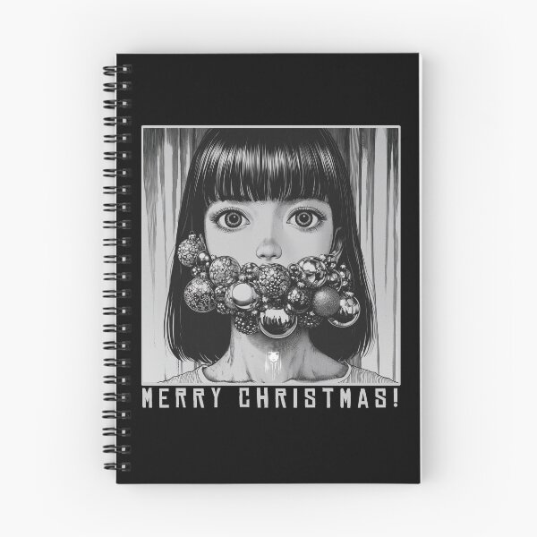 Item preview, Merry christmas - black and white manga anime girl designed and sold by ForsakenFrames.