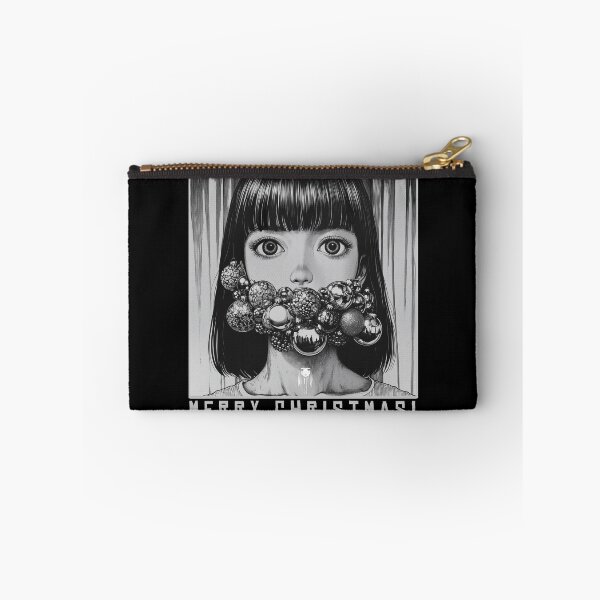 Item preview, Merry christmas - black and white manga anime girl designed and sold by ForsakenFrames.
