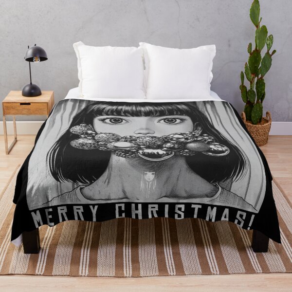 Item preview, Merry christmas - black and white manga anime girl designed and sold by ForsakenFrames.