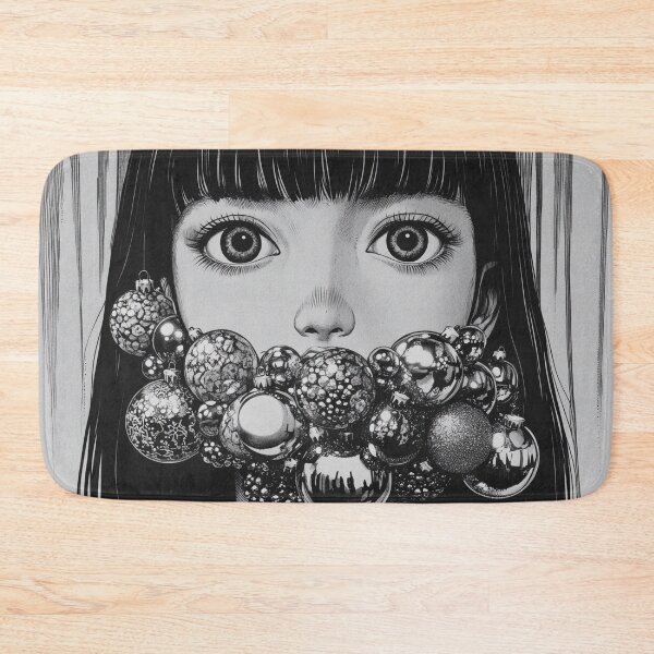 Item preview, Merry christmas - black and white manga anime girl designed and sold by ForsakenFrames.