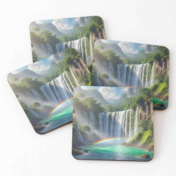 Item preview, Cliffside Waterfall Rainbow designed and sold by shefo99.