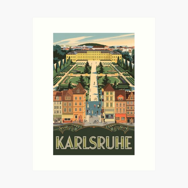 Item preview, Karlsruhe Vintage Travel Poster designed and sold by TravelerRat.