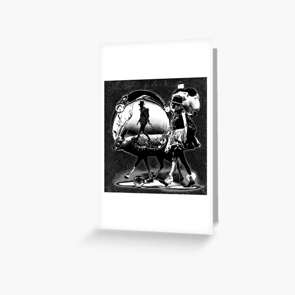 Fred Wears Puffballs and blows Bubbles Walking His Stag by iServalan Book s Greeting Card