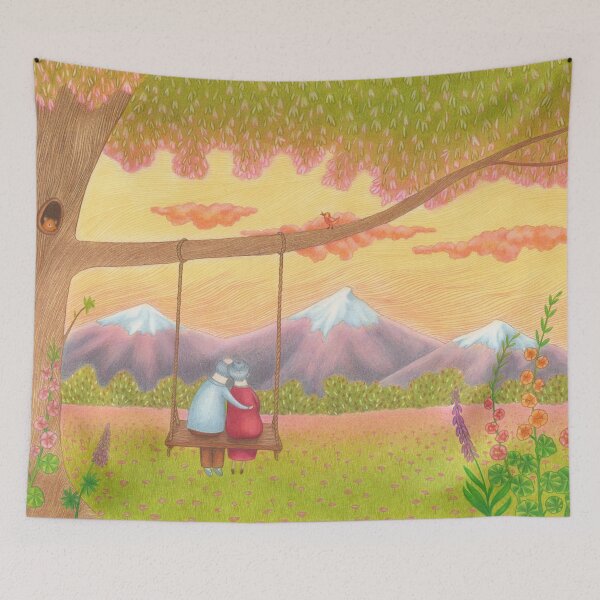 Item preview, cute couple romantic sunset designed and sold by EllenLambrichts.