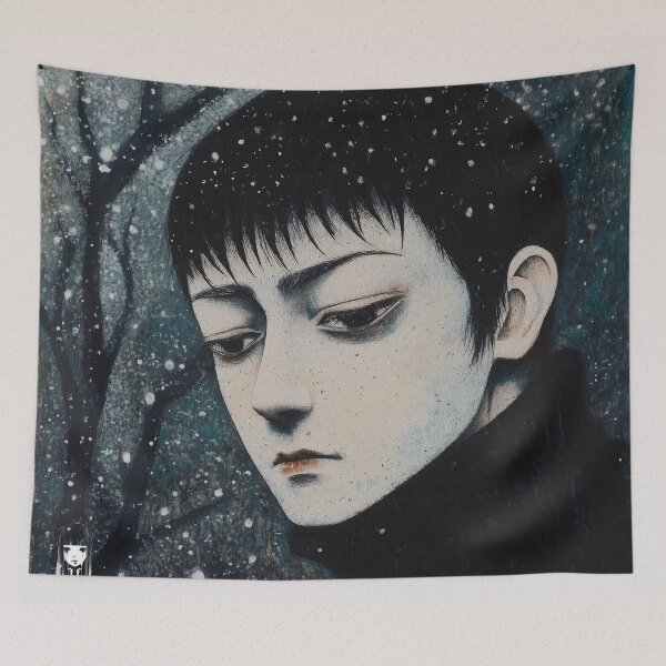 Item preview, the comforting snow - melancholic christmas art  designed and sold by ForsakenFrames.