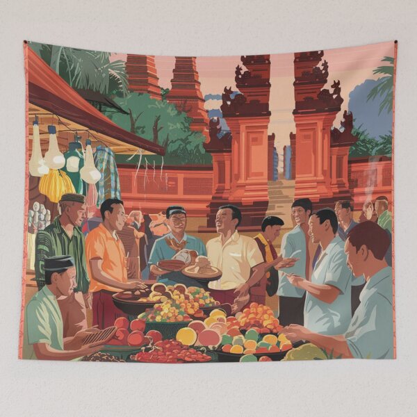 Item preview, Denpasar Vintage Travel Poster designed and sold by TravelerRat.