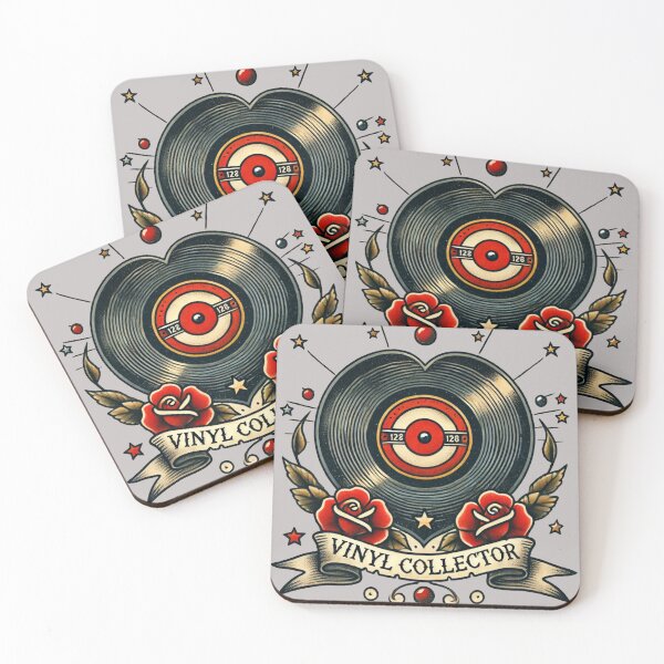Item preview, Vintage Vinyl Collector: Tattoo-Style Music Lover Art designed and sold by Negative Vibes Only.