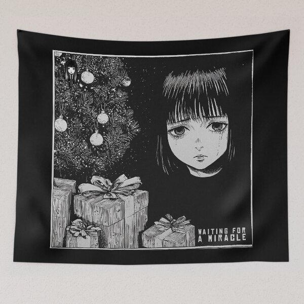 Item preview, waiting for a miracle 2 - black and white melancholic manga anime girl designed and sold by ForsakenFrames.