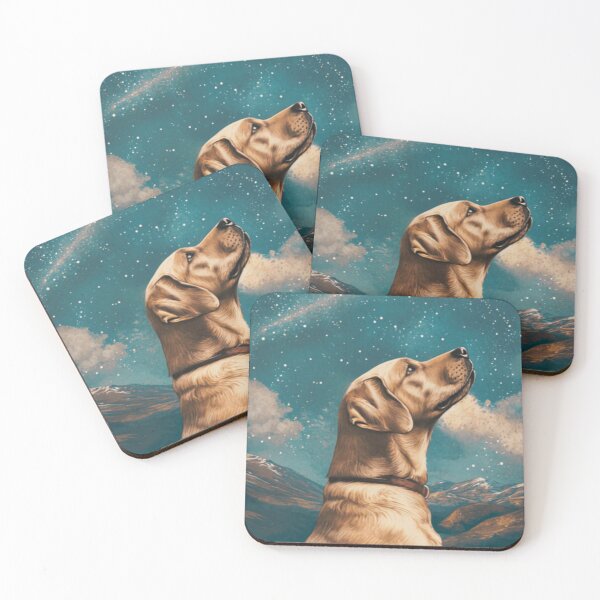 Item preview, Vintage Yellow Lab: Dog, Stars, Comet, and Mountains designed and sold by Fantasy Masterpiece.