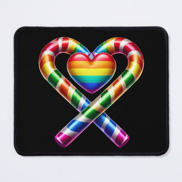 Item preview, Rainbow Pride Candy Cane Heart Tee – LGBTQ+ Holiday  designed and sold by BlankCanvasHaHa.