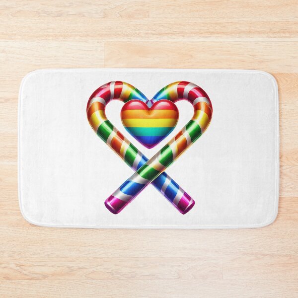 Item preview, Rainbow Pride Candy Cane Heart Tee – LGBTQ+ Holiday  designed and sold by BlankCanvasHaHa.