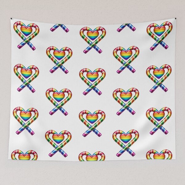 Item preview, Rainbow Pride Candy Cane Heart Tee – LGBTQ+ Holiday  designed and sold by BlankCanvasHaHa.