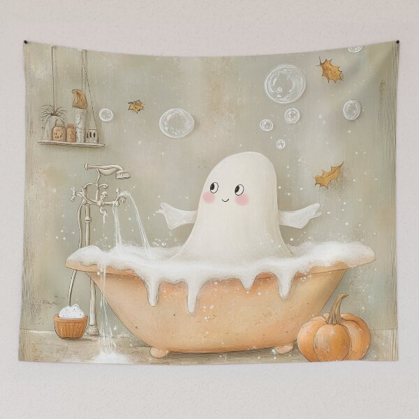Item preview, Cute ghost take a bath  designed and sold by I-R-A.