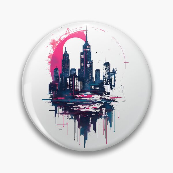 Item preview, Neon City Reflection art design designed and sold by ART ATTACK ZONE.