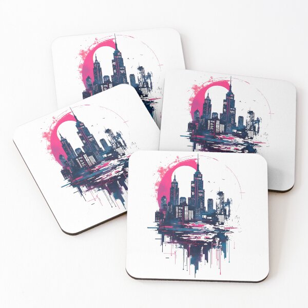Item preview, Neon City Reflection art design designed and sold by ART ATTACK ZONE.