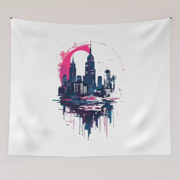 Item preview, Neon City Reflection art design designed and sold by ART ATTACK ZONE.