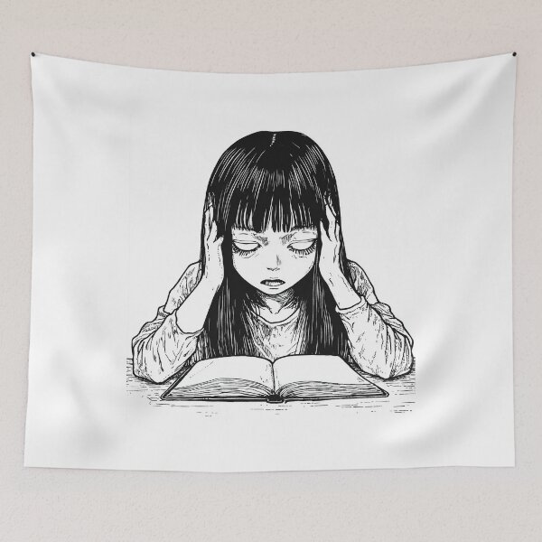 Item preview, wishlist  - black and white horror manga anime girl designed and sold by ForsakenFrames.