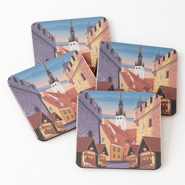 Item preview, Tallinn Vintage Travel Poster designed and sold by TravelerRat.