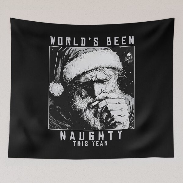 Item preview, worlds been naughty 1 - black and white christmas melancholic manga anime santa designed and sold by ForsakenFrames.