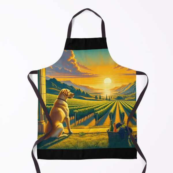 Item preview, Yellow Lab: Napa Valley Vineyard Sunset designed and sold by Fantasy Masterpiece.
