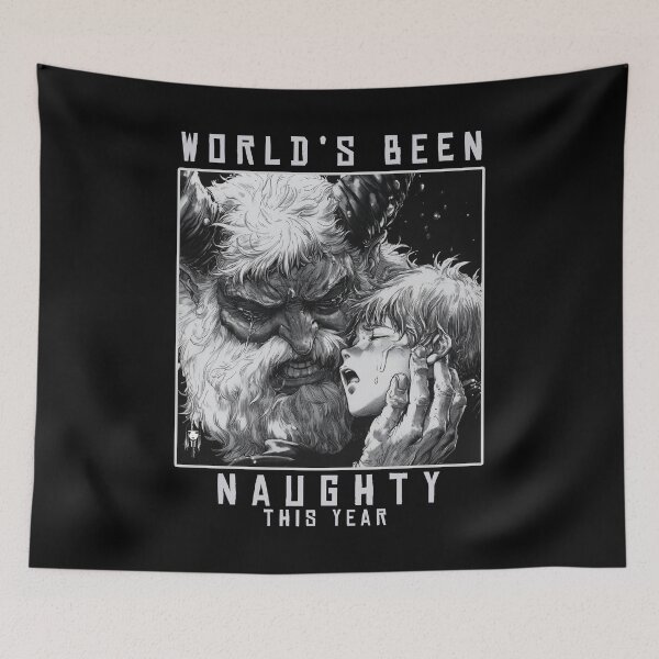 Item preview, worlds been naughty 2 - black and white christmas melancholic manga anime santa designed and sold by ForsakenFrames.