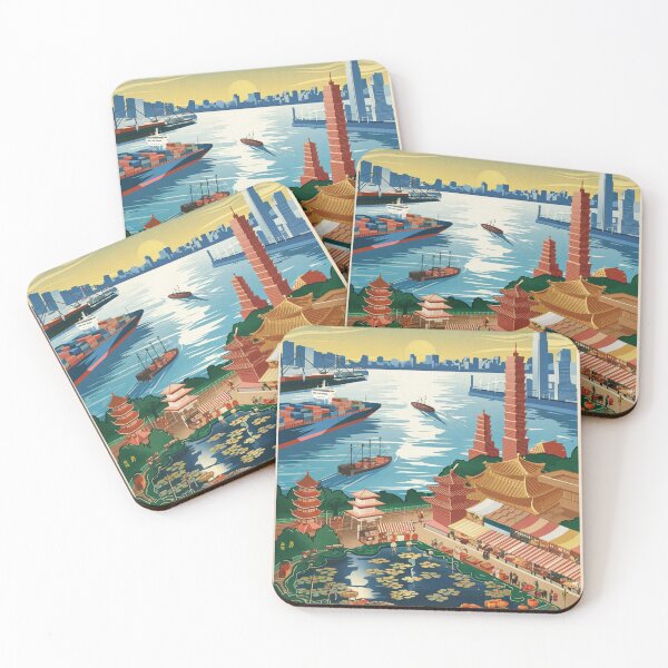 Item preview, Kaohsiung Vintage Travel Poster designed and sold by TravelerRat.