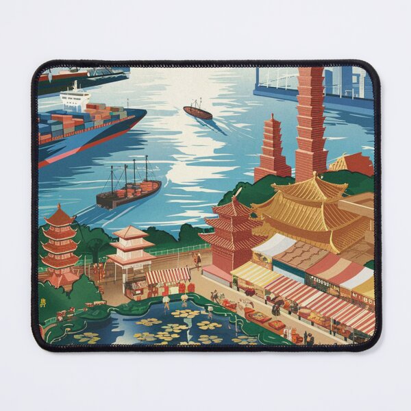 Item preview, Kaohsiung Vintage Travel Poster designed and sold by TravelerRat.