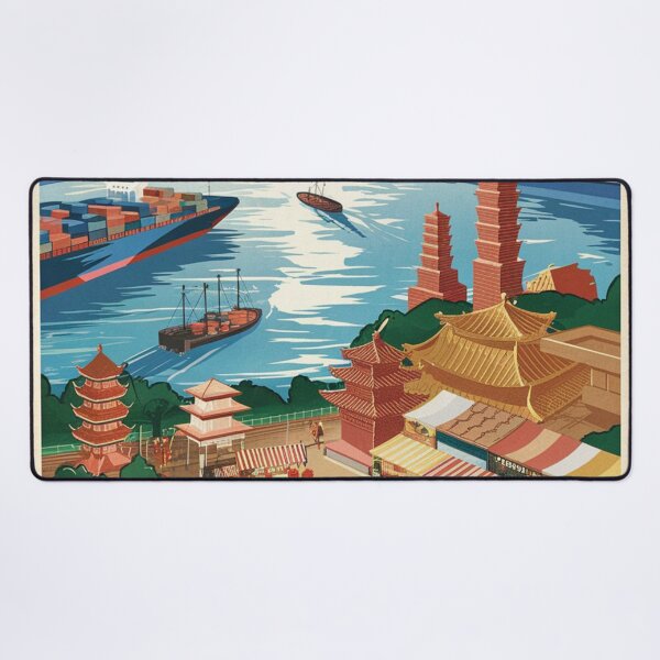 Item preview, Kaohsiung Vintage Travel Poster designed and sold by TravelerRat.