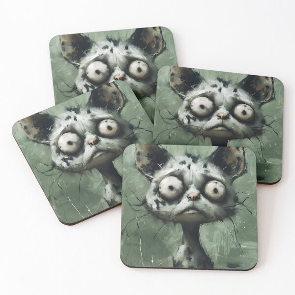 Item preview, Weird zombie emo goth ugly dirty white cat designed and sold by LeonaParadoxa.