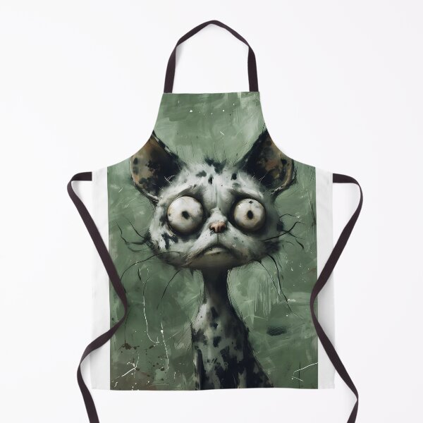 Item preview, Weird zombie emo goth ugly dirty white cat designed and sold by LeonaParadoxa.
