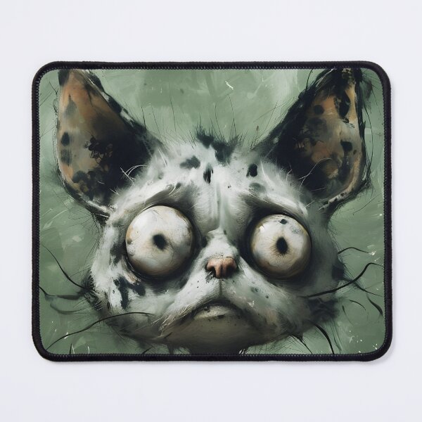 Item preview, Weird zombie emo goth ugly dirty white cat designed and sold by LeonaParadoxa.